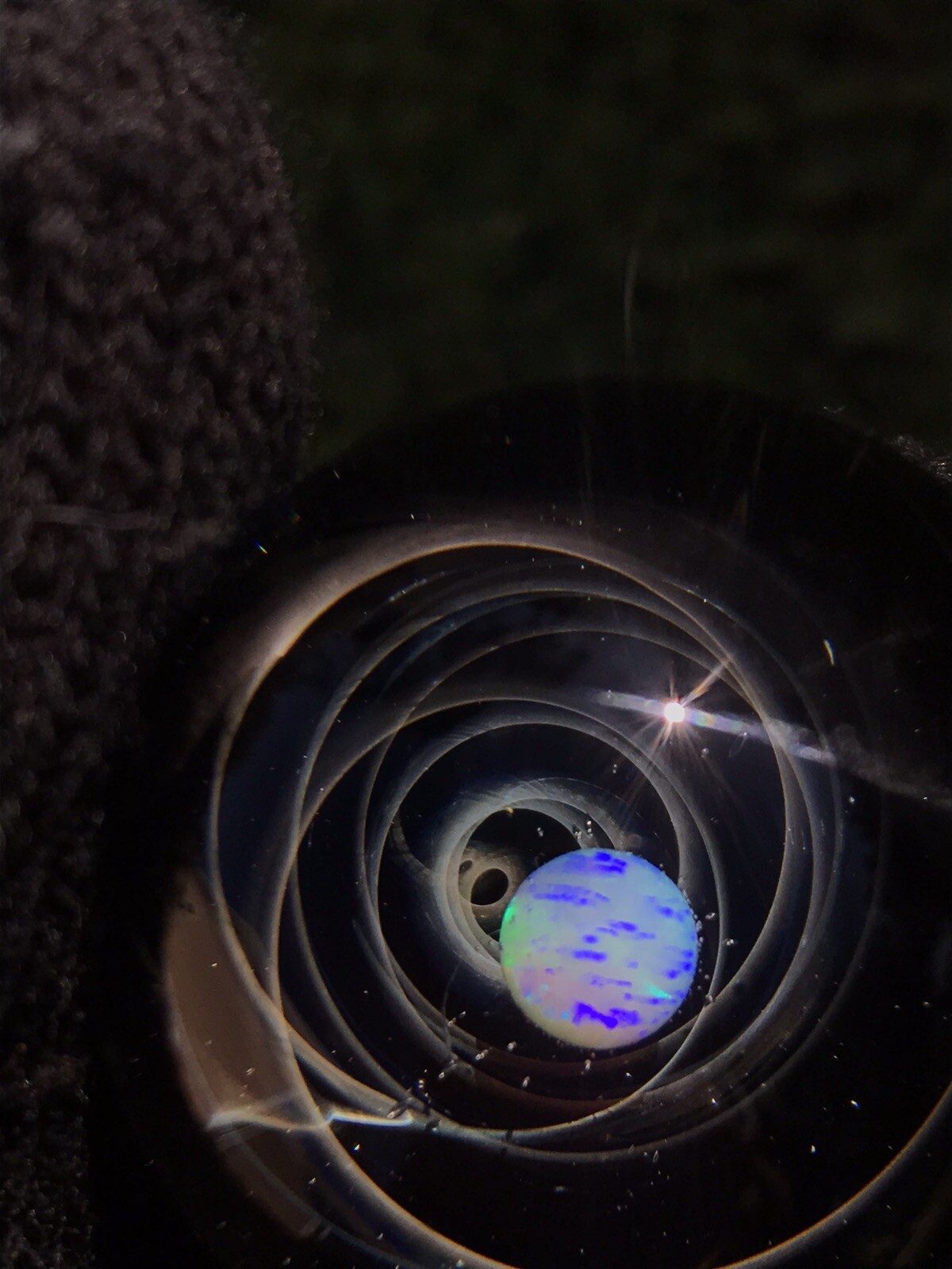 Glass Marble 40mm Deep Space Rainbow Sphere Opals With 24k Gold Fume ￼Sculpture