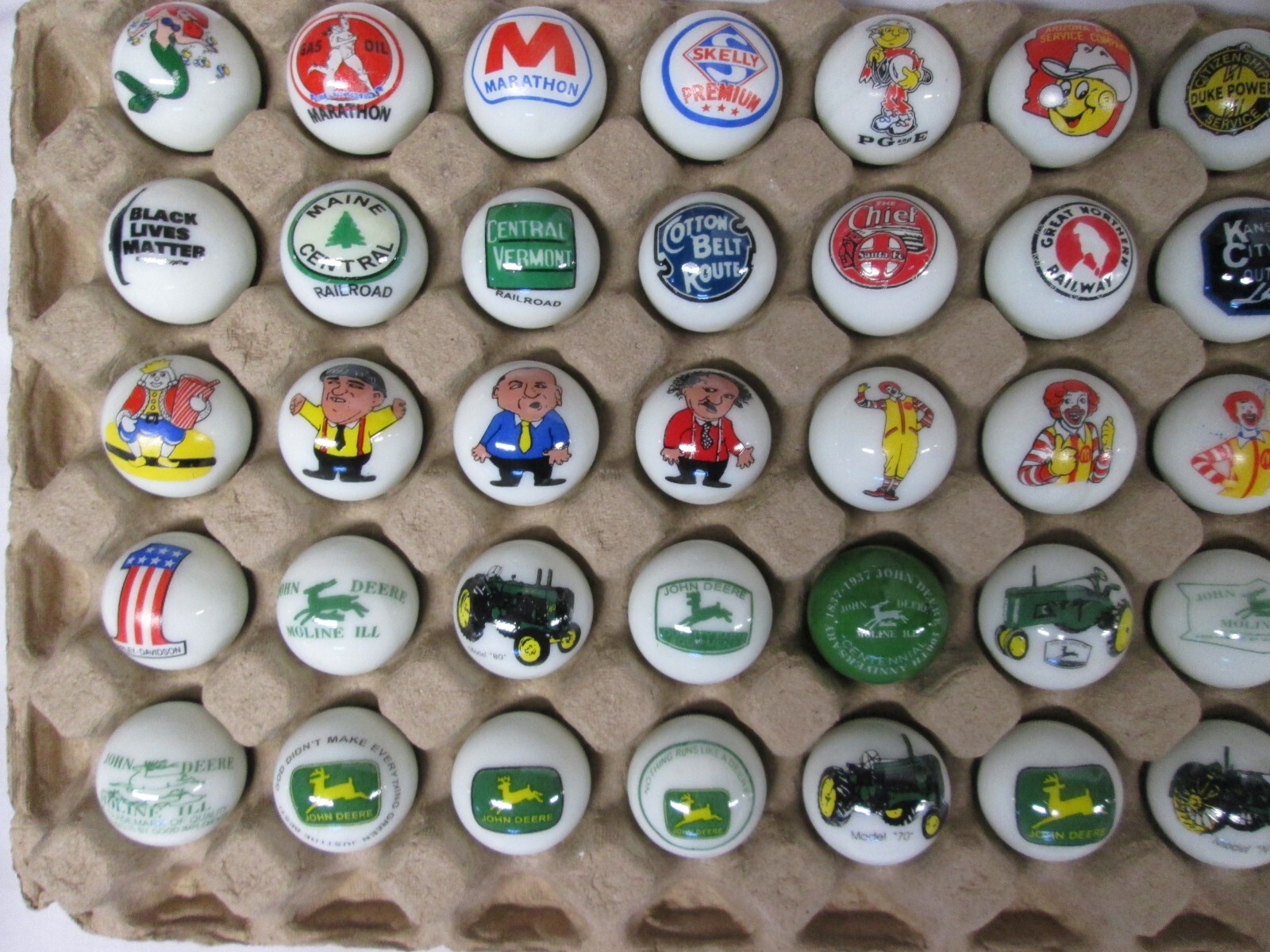 50 Advertising & Cartoon Logo 1 Inch Marbles Great For Collecting / Resale lot 7