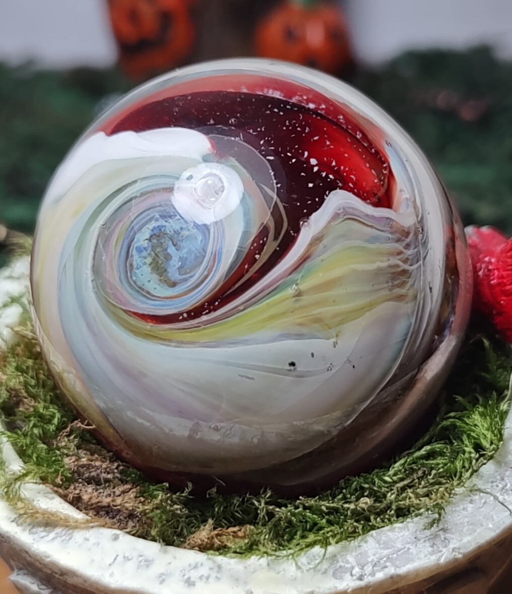 1.31″ LG Multi-Color SPIRAL✨🐚 Swirl Contemporary Studio Art Glass Marbles READ