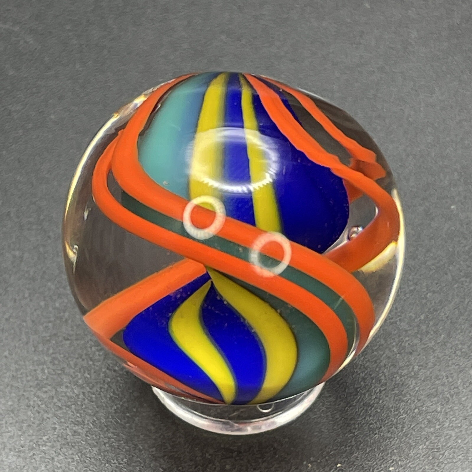 William Murray Contemporary Handmade Ribbon Core Swirl Marble 1-1/4”