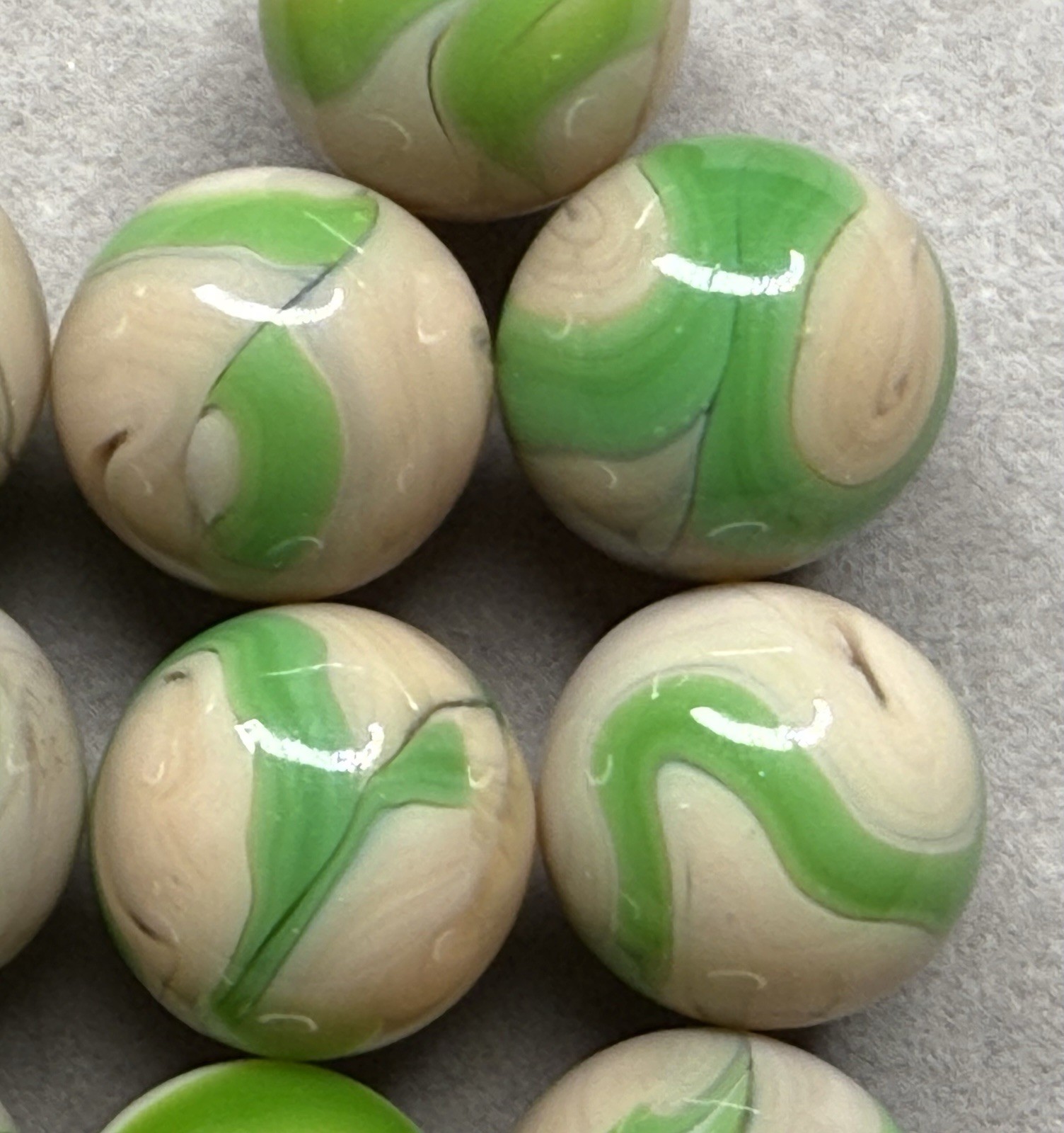 Lot Of 18 Alley St Mary’s Swirl Marbles .58” To .64” NM(+)