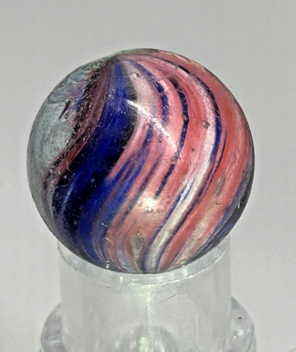 Antique German Handmade Onionskin Shrunken Marble 3/4″ Mint- O27