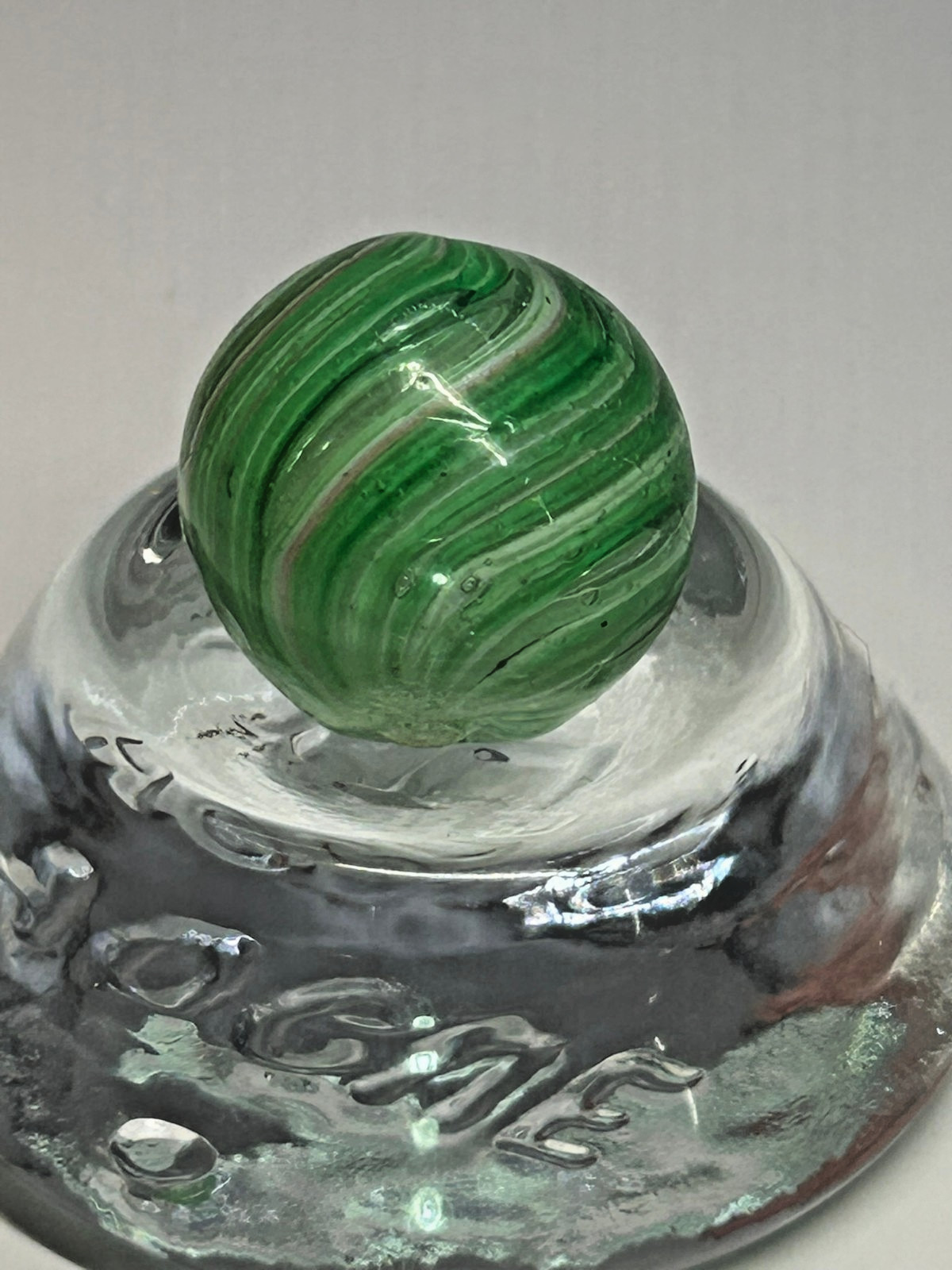 Antique German Joseph’s Coat Swirl Marble 11/16″ Mint- O15