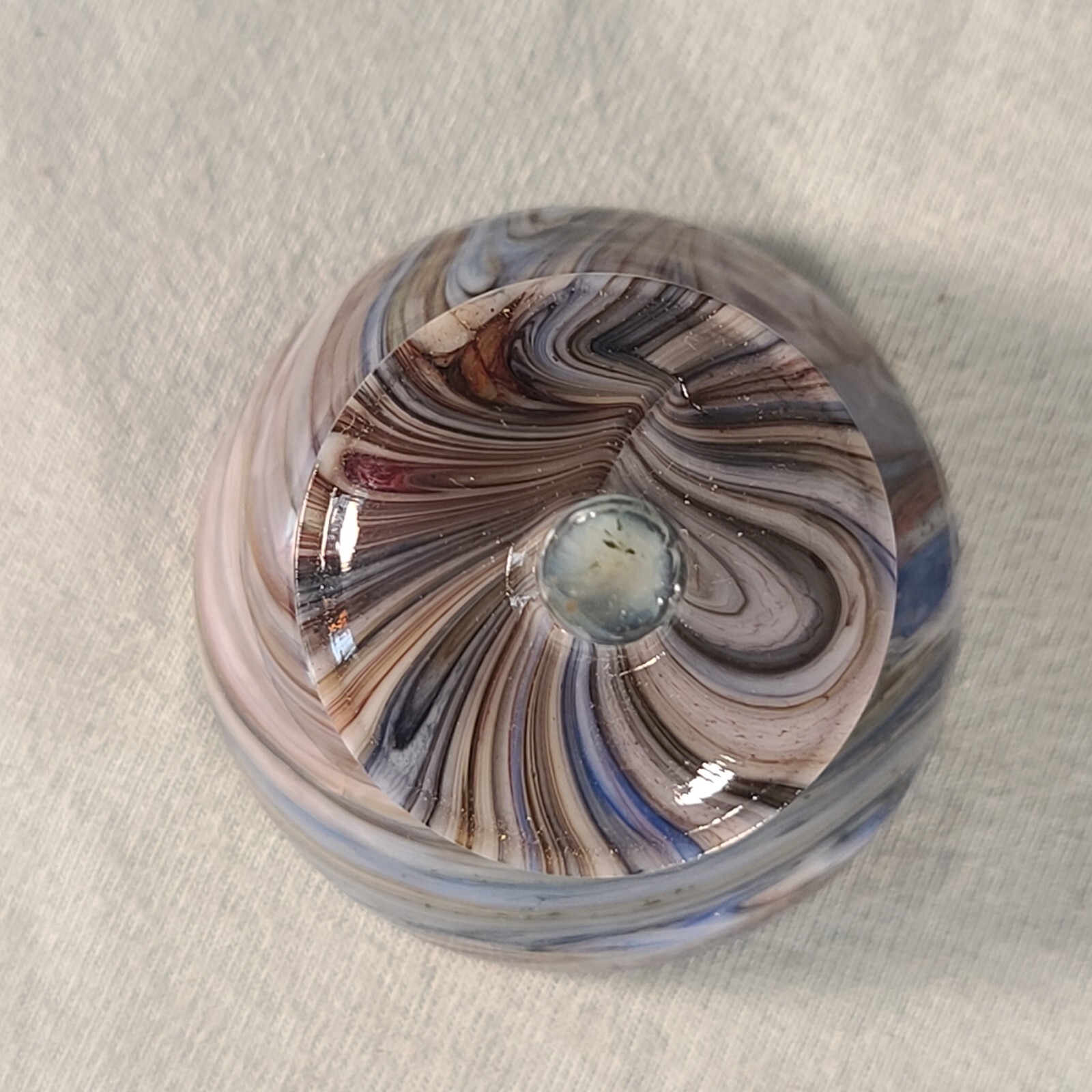 ANDY DAVIS, Glass Art Spinning Top & Base, Jabo Joker Run (?), #360C
