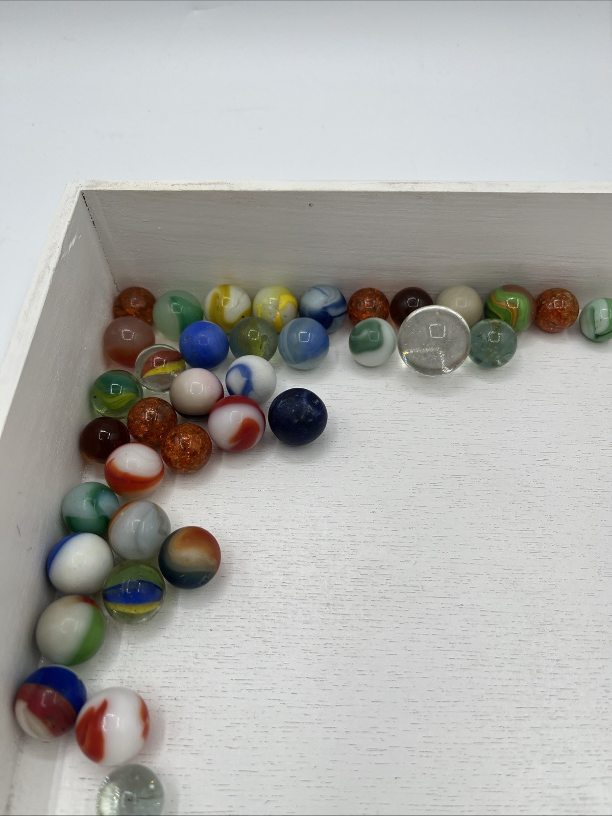 44 Vintage Marbles Lot Cat’s Eye Swirls Shooter UV Reactive Glass