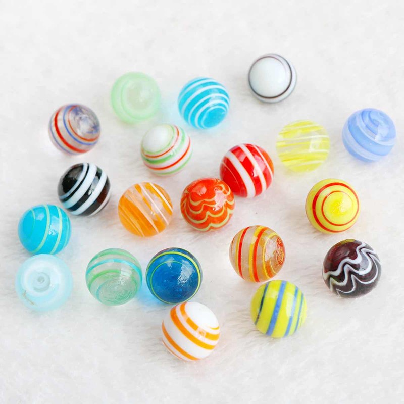 16mm Glass Marbles Bead Coloured Traditional Vintage Classic Toy Game Decoration