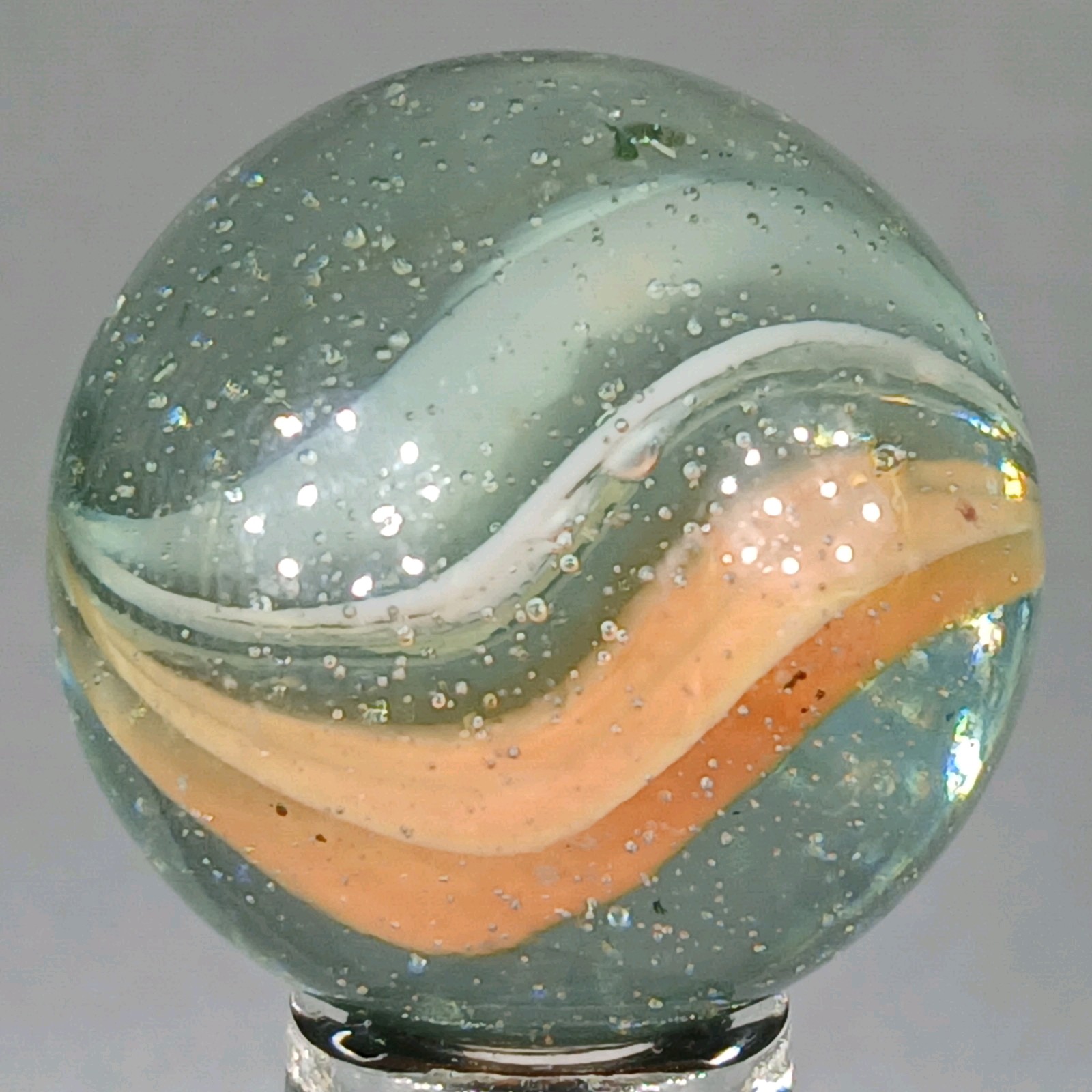 Large Vintage Tri-Color Hybrid Cat’s Eye Marble .99 Inches Near-Mint Condition