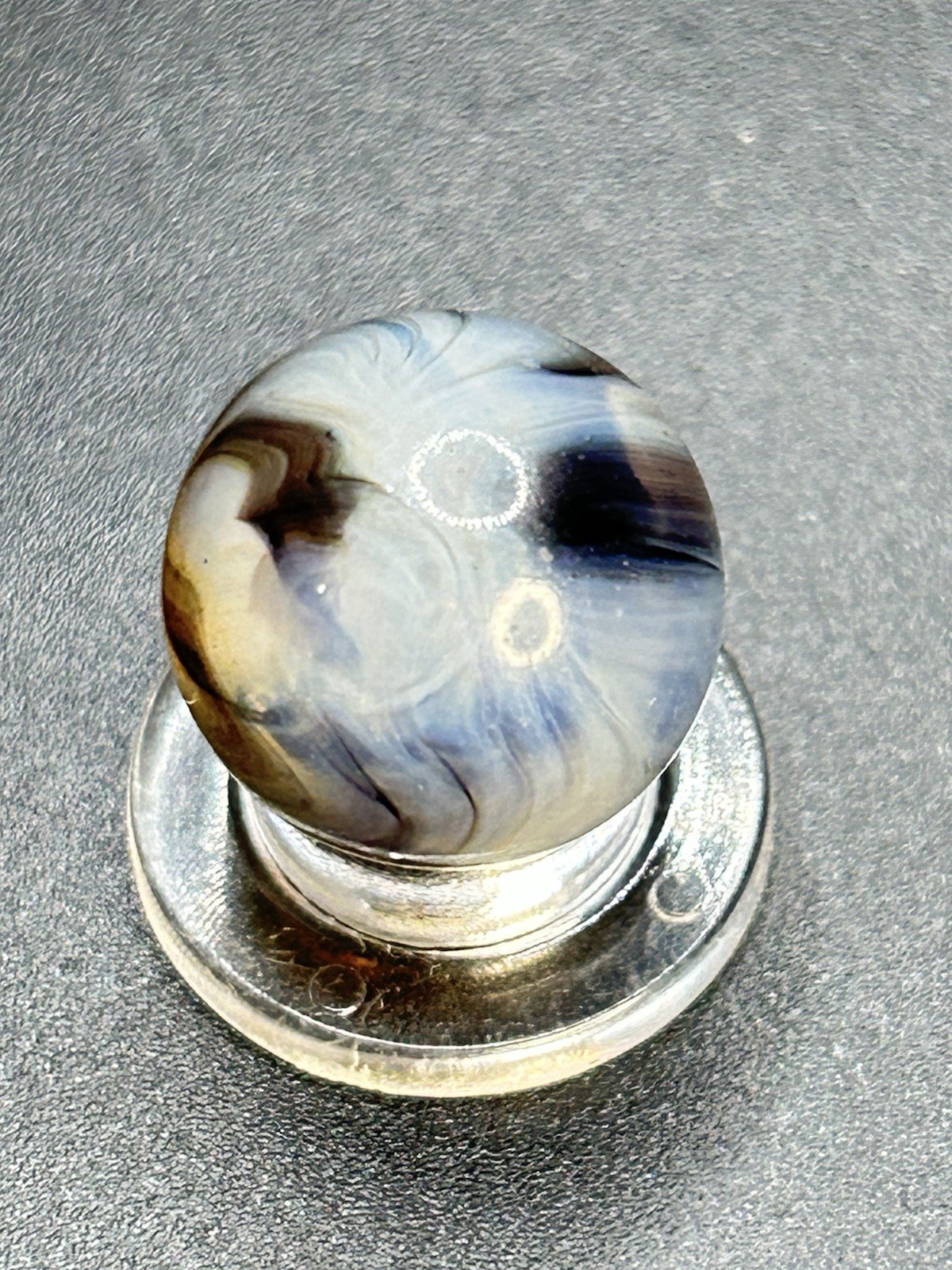 Vintage Alley Agate Transparent Swirl Marble W/ Tips 0.591”