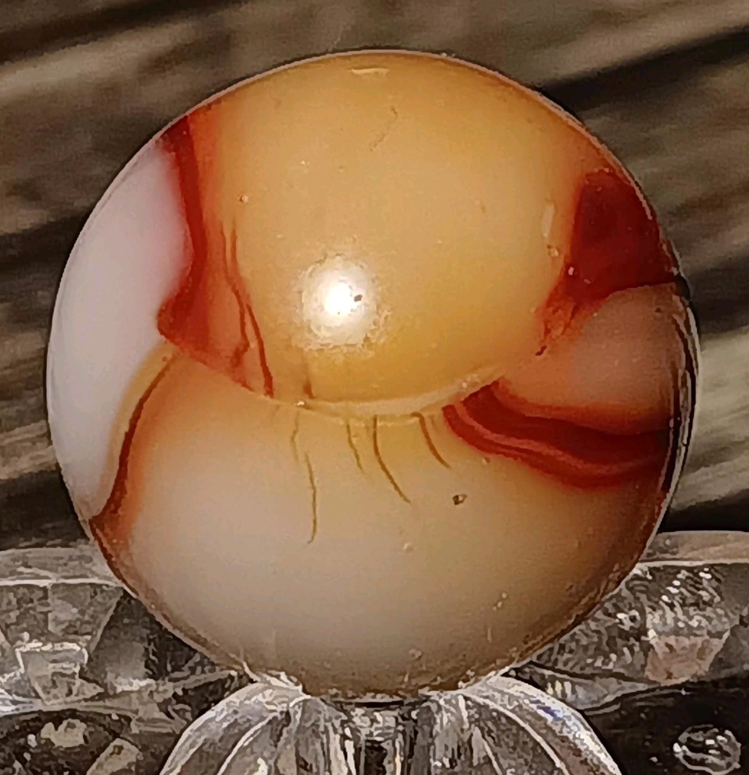 Peltier “Bloody” Rainbo Marble. .55″ Mint. HTF-Type. Nice Pattern.