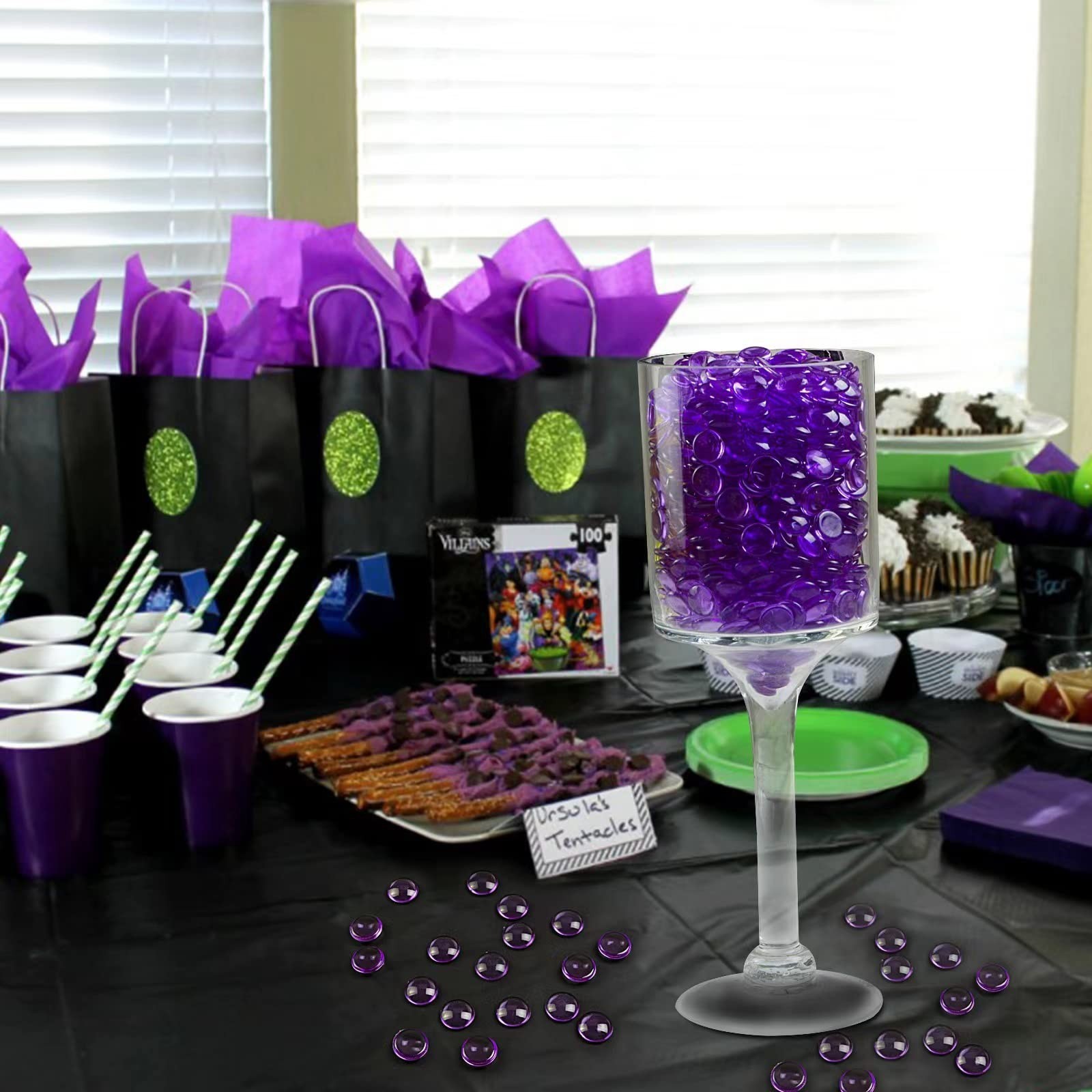 Bright Purple Acrylic Flat Marbles 630 PCS – Spring Summer Home Decor, Craft Sup