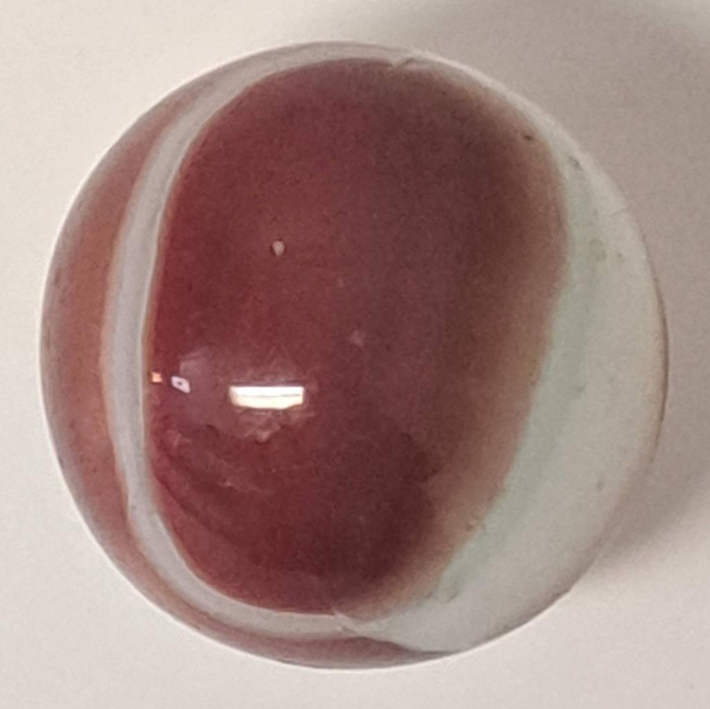 Vintage Marble King Glass 1″ Shooter Patch Marble UV Reactive Glow Brown & White