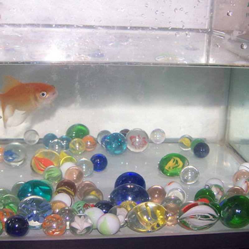 Glass Beads Combination Set Glass Balls Stones Pebbles Vase Fish Tank Decor Toy