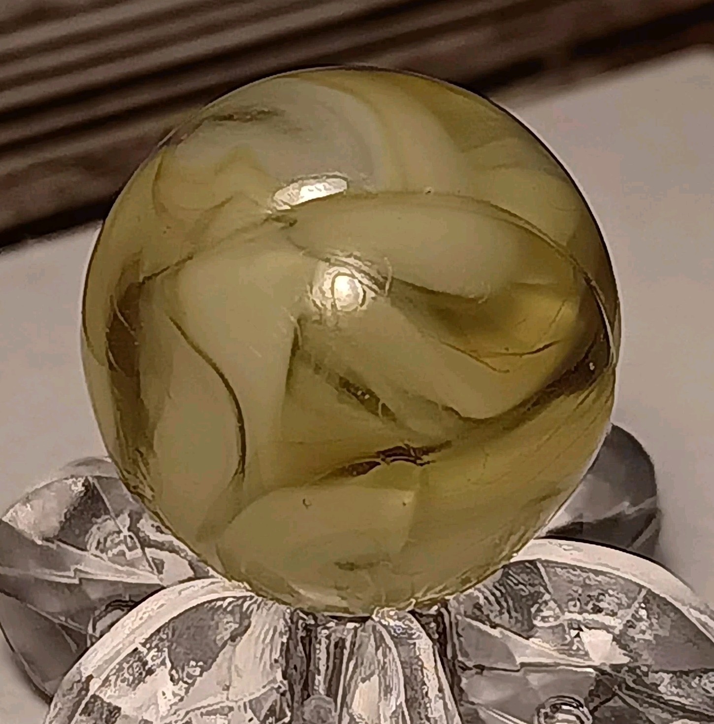 Antique Christensen Agate CAC “Snotty” Marble. .64″ Mint(-) Uv. Or Ravenswood