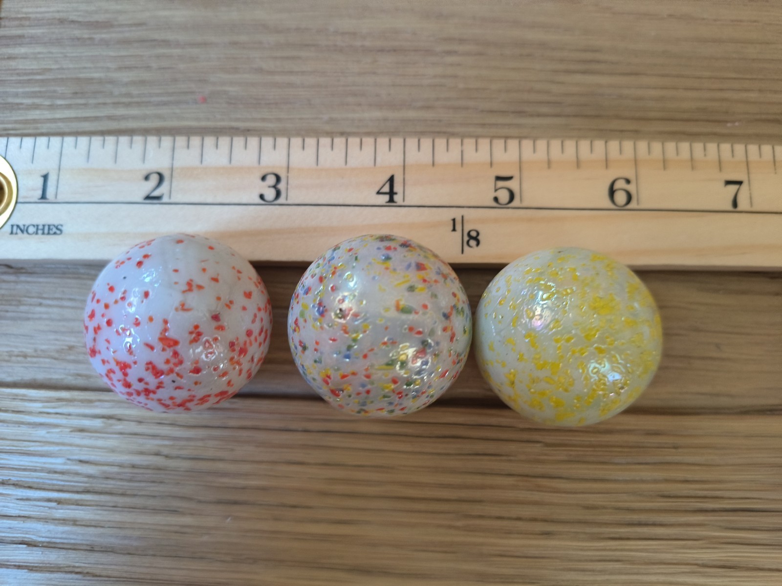 Lot of 3 Vacor de Mexico Jumbo Boulders 1.25” Frit Glass Marbles Confetti…