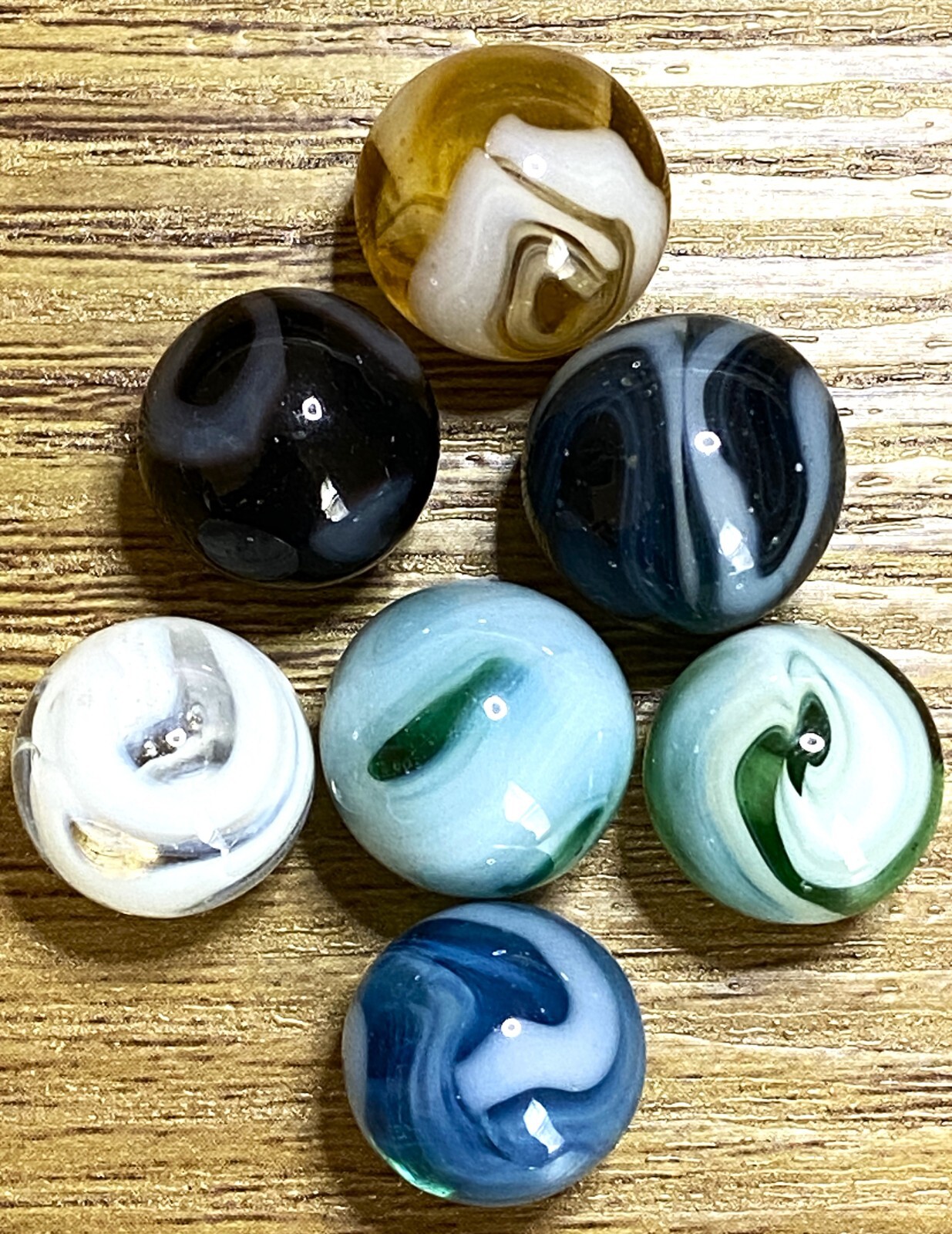 HTF LOT 7 VINTAGE RARE CHAMPION/HEATON/VITRO AGATE NM+/- ~VARI” 4B/15