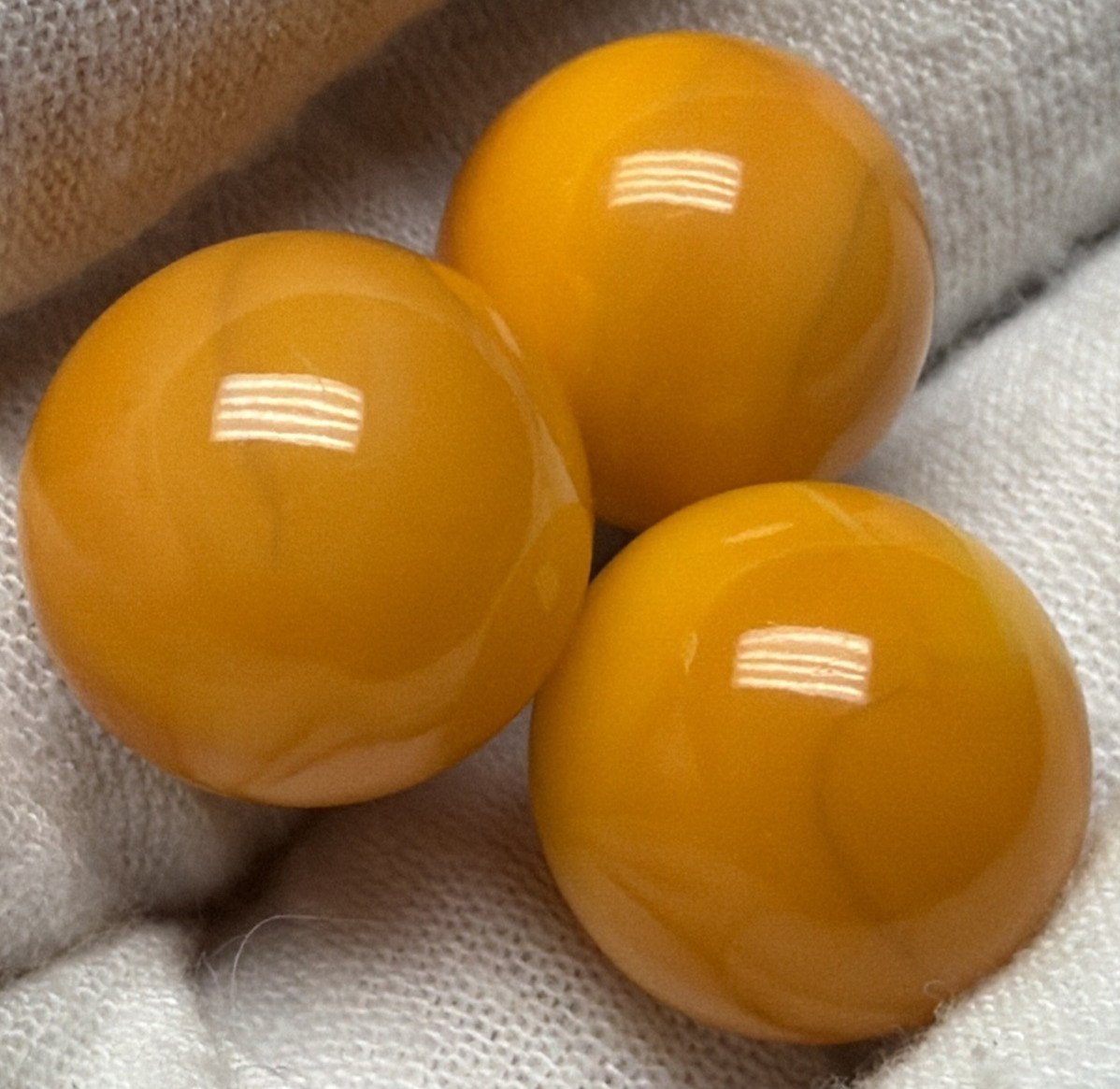 Vtg Lot of 3 Vitro Agate Marble King Orange Marmalade Jelly Butterscotch