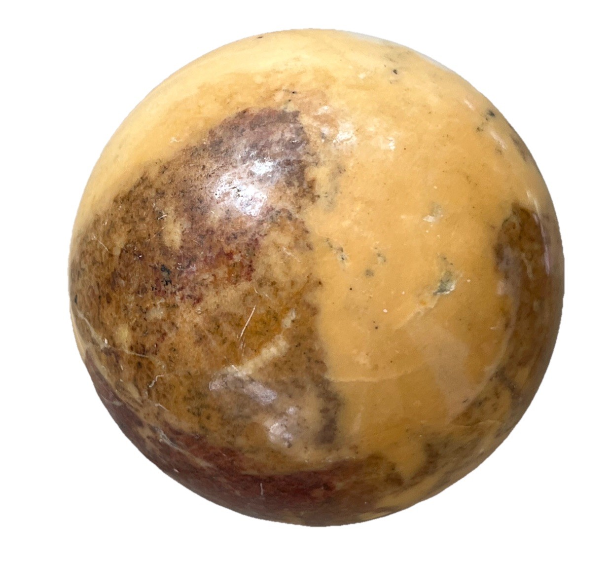 Large 2+ Inch Marble Ball Tan, White, Brown Swirls