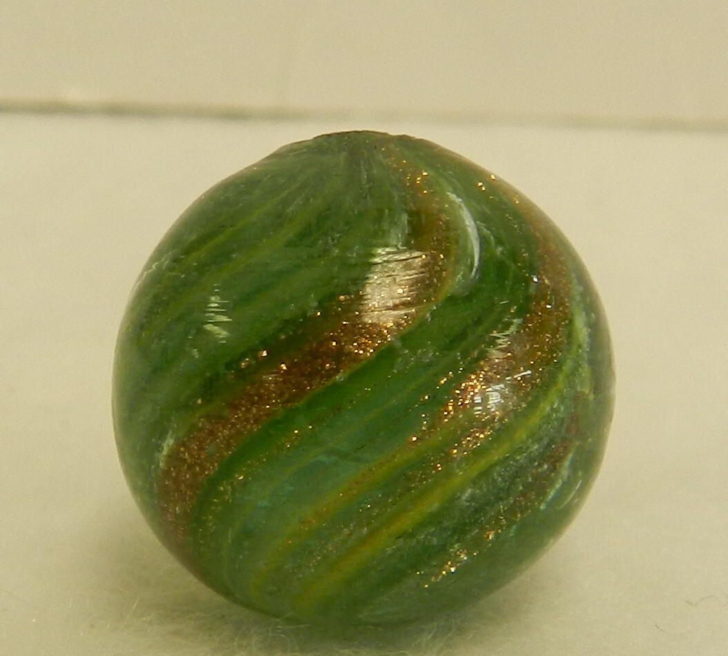 #17212m Vintage German Handmade Onionskin Lutz Marble .70 Inches