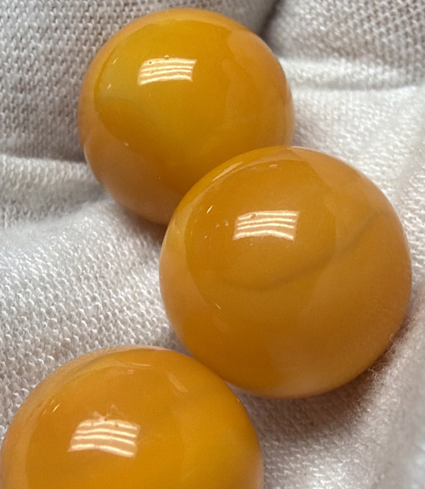 Vtg Lot of 3 Vitro Agate Marble King Orange Marmalade Jelly Butterscotch