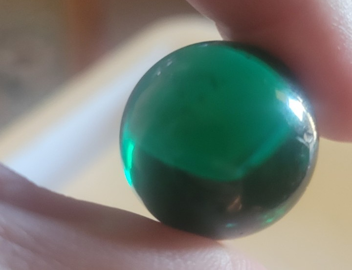 Vintage Marvel Bullseye #41 Translucent Blue Green Glass Marble Collectible