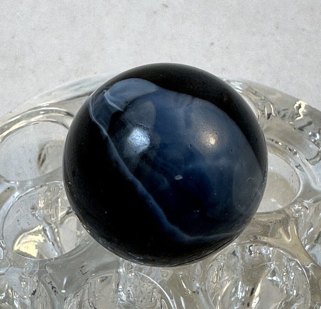 17/32 BLACK & BLUE SWIRLS SHOOTER MARBLE