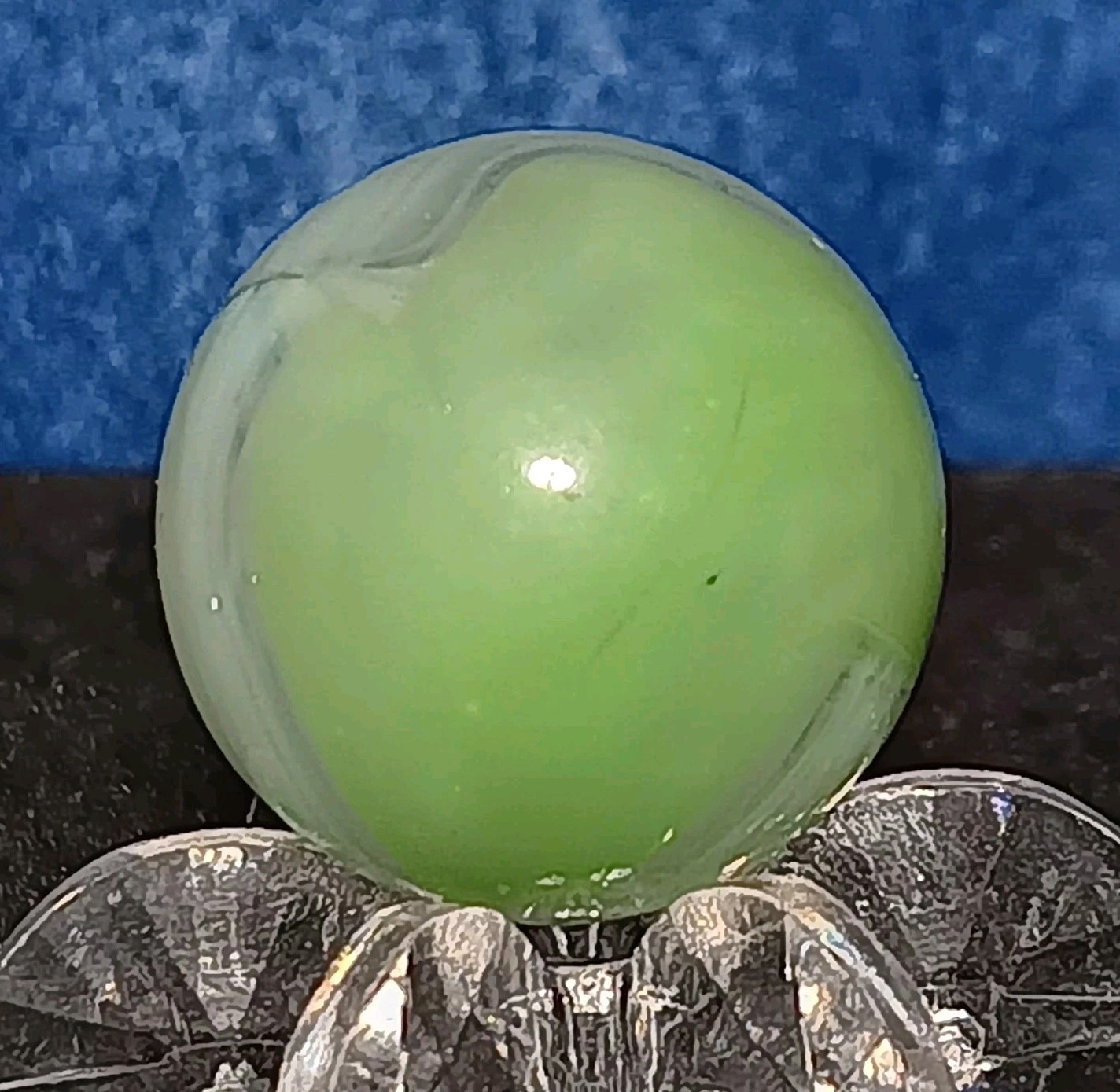 Vintage Marbles Vitro Agate Marble. Mint. 4 Phantom Conqueror Patch. Uv Active