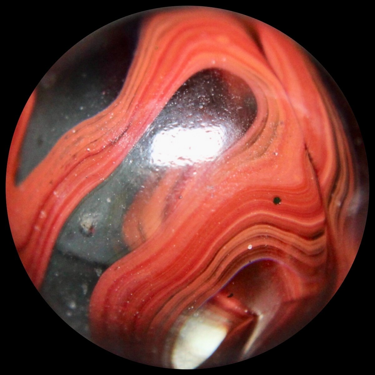 DAS Sundown Marble Collector Series: Radioactive Oxblood Cobra 0.740″