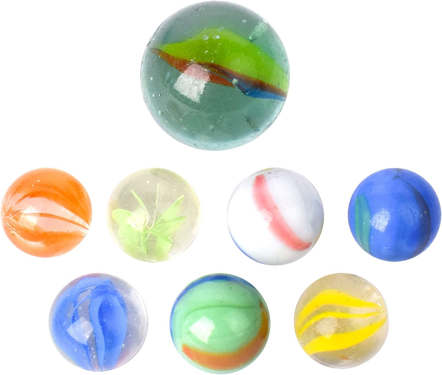 TOYMENDOUS 50 Piece Marbles – Colorful Glass Marble for Kids Games | 49 Player M