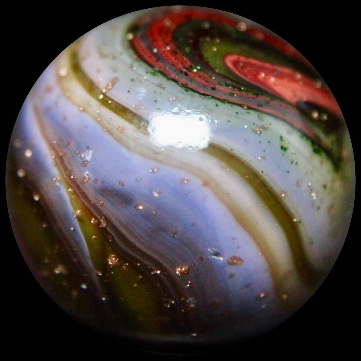 DAS Wildfire Marble Collector Series: Lavender & Oxblood Lutz Explosion
