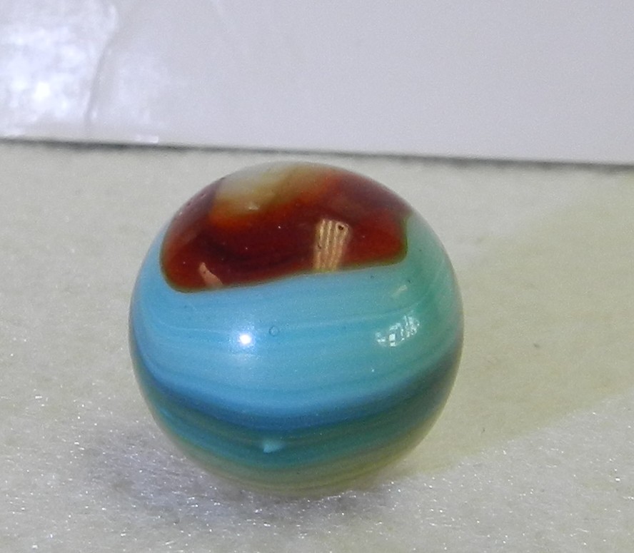 #19887m Nice Looking Vintage Vitro Agate Marble .61 Inches Near Mint