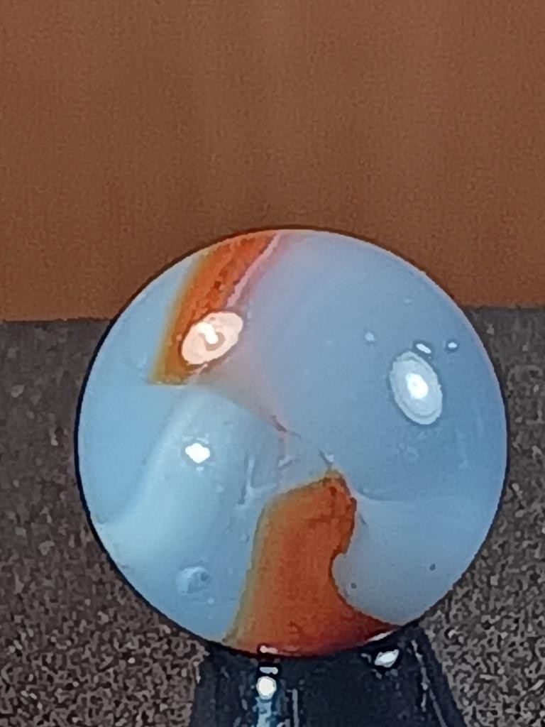 9/16″ Peltier Imperial Reds Celestial Blue & Pearl Rainbo NM Serious Marble B276