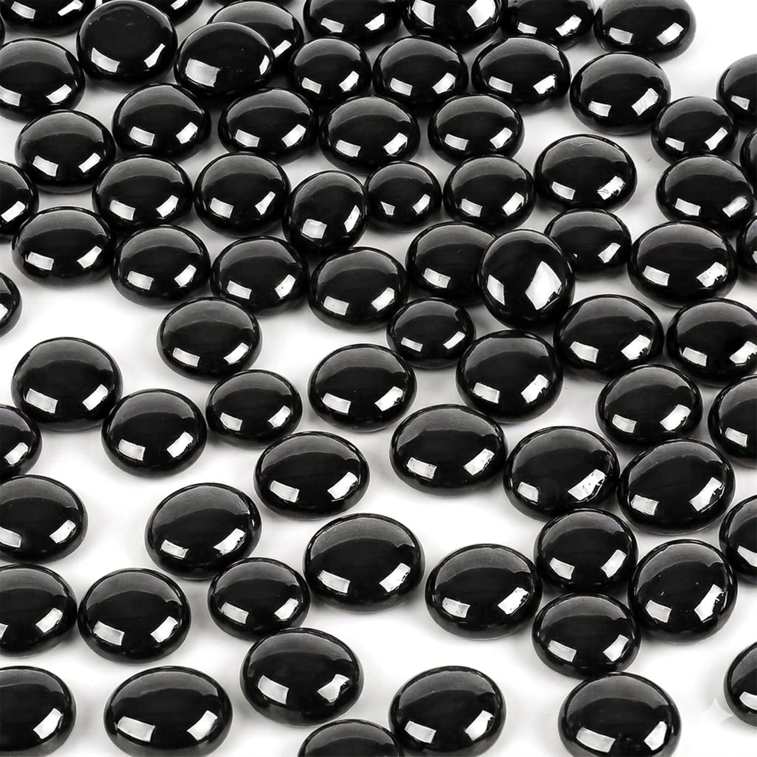 Multipurpose 100 Piece Black Flat Glass Marbles – Table Scatter & Vase Filler