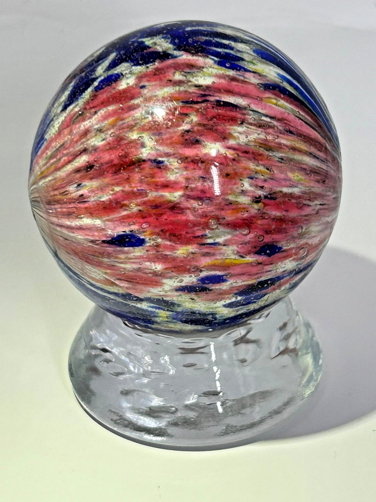 Antique German Handmade 4 Panel “flame” Onionskin Marble 1-25/32″ Mint E3.23