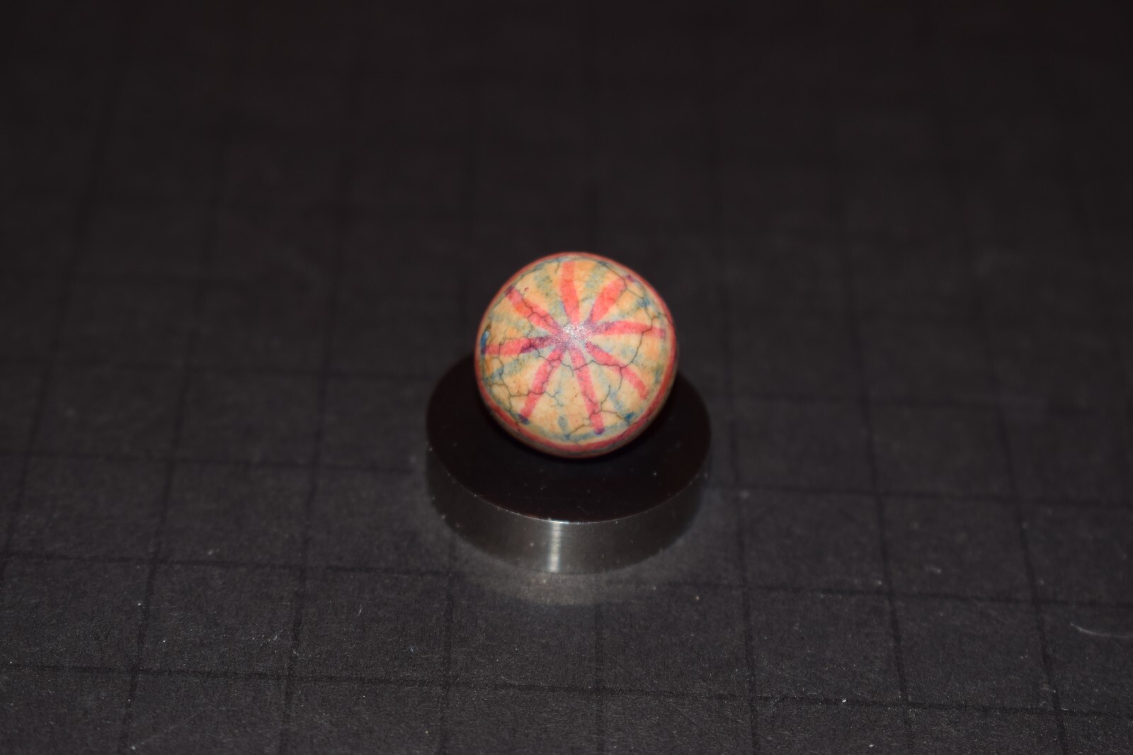 Antique Hand Painted Fired Glazed Clay Abstract Art Marble Size .703″=45/64″