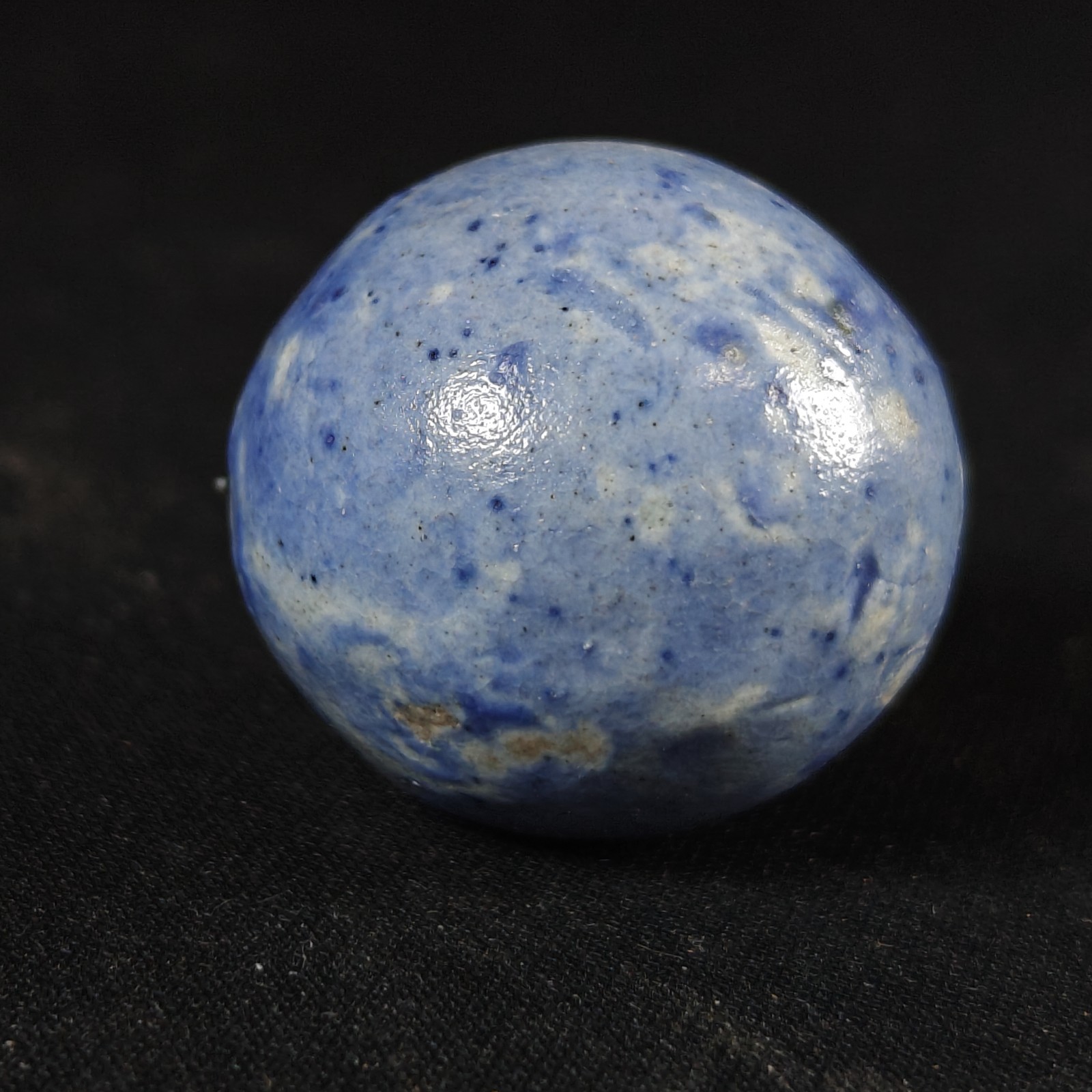 Vintage Marble – Bennington Blue Large Shooter Boulder 1 1/8″ Glazed