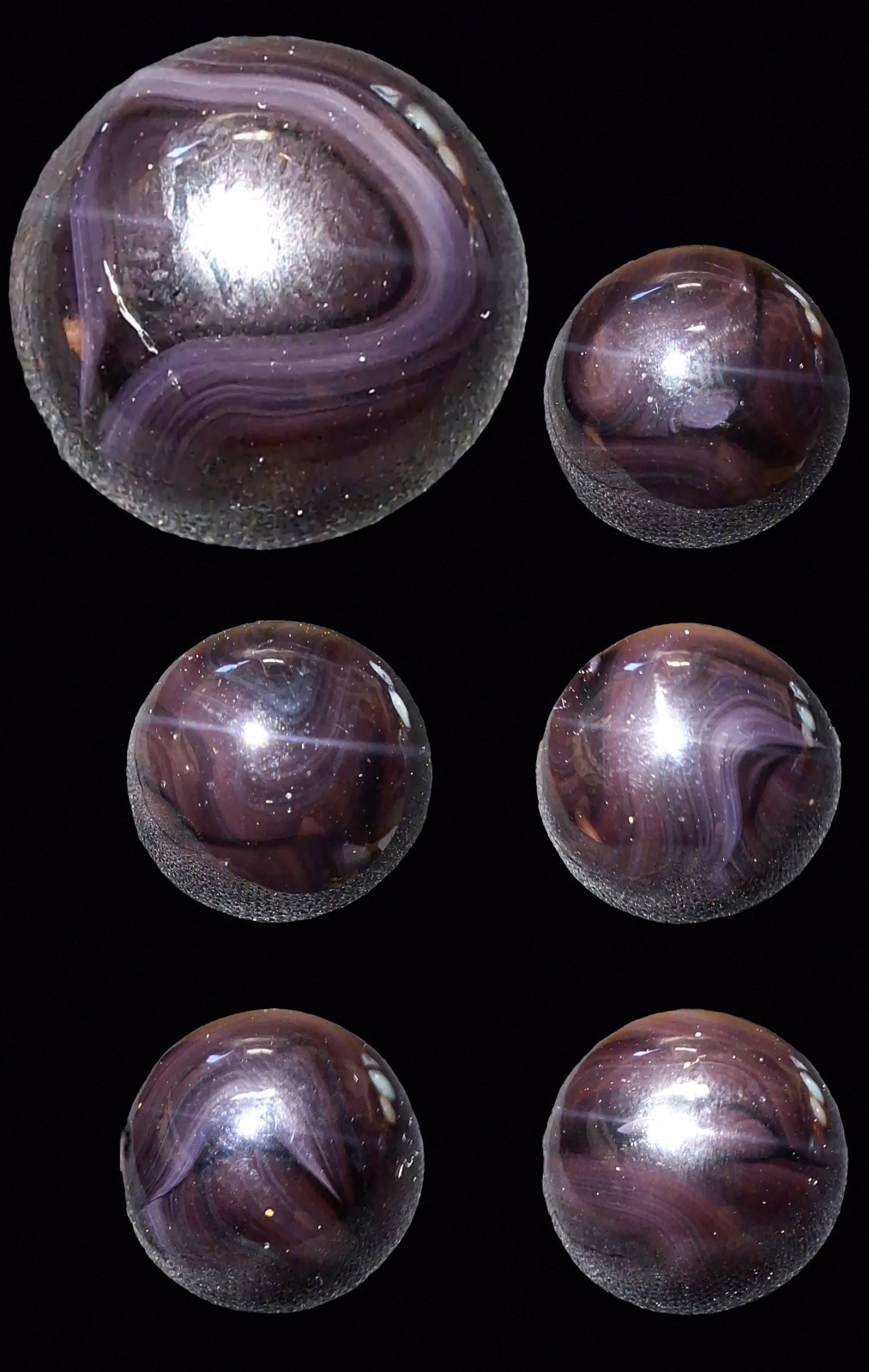 Unknown Dark Purple Opaque Swirl Marble .59 NM+
