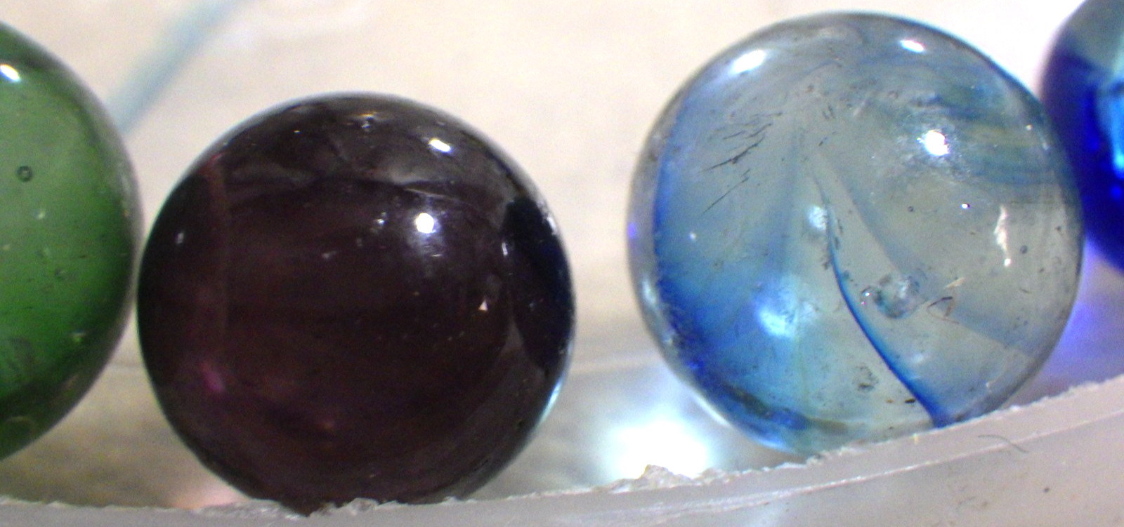 15 vintage marbles lot barely color swirls 1 tiny orange blue green purple brown