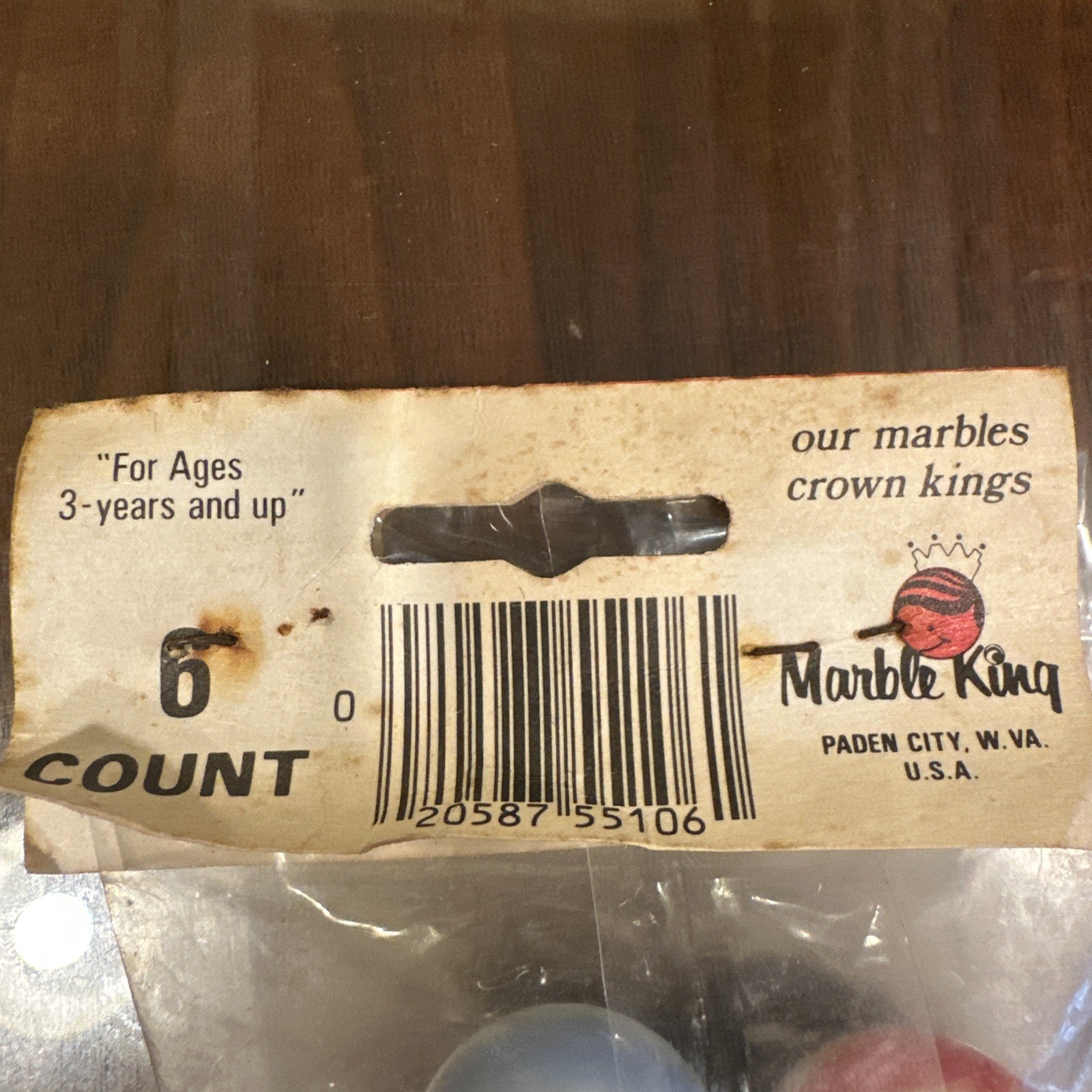 New Old Stock MARBLE King BOWLERS 6 MARBLES IN ORIGINAL PACK, 7/8 inch T43