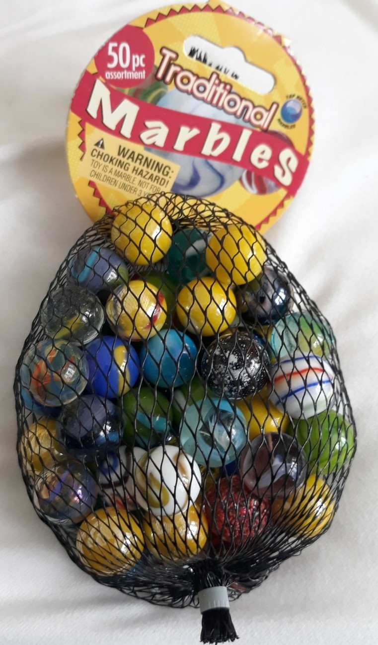 New (2025) in Bag 50 Traditional Marbles 49+1 Shooter 100% Glass Made In Mexico