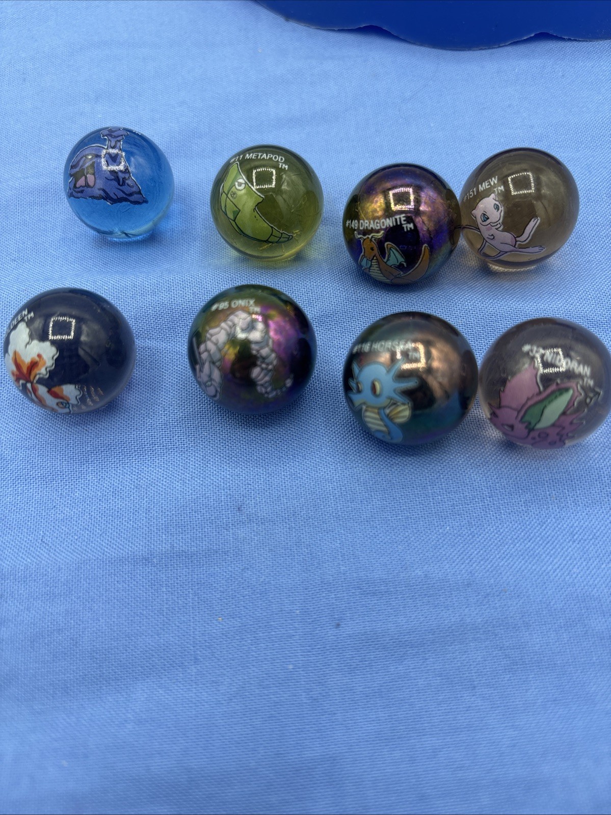 Vintage Pokémon Marbles- Lot Of 8 – ToyBizz – #118 Golden, #95 Onix, #116 Horsea