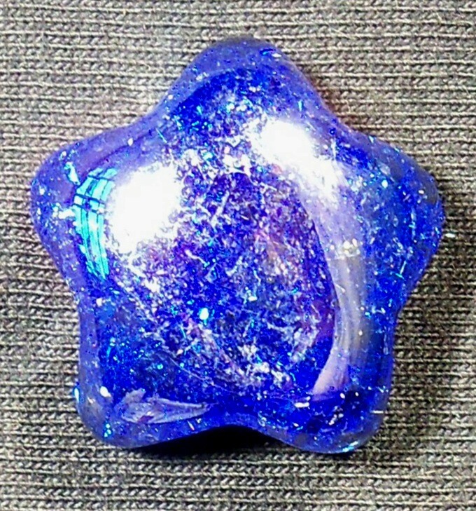 Big Colorful Crackle Glass Shooting Stars Pendant Mix 4 X 32mm 1.25″ New Marbles