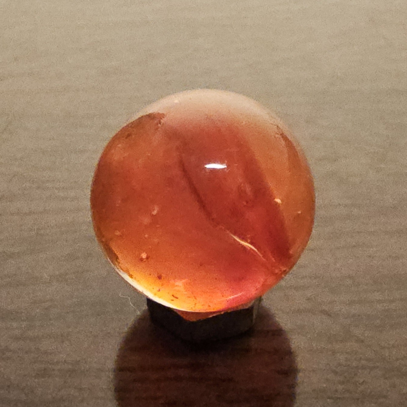 Vintage C.E. Bogard & Sons Orange 4 Lobe Cats Eye. 625 Marble Bubbles