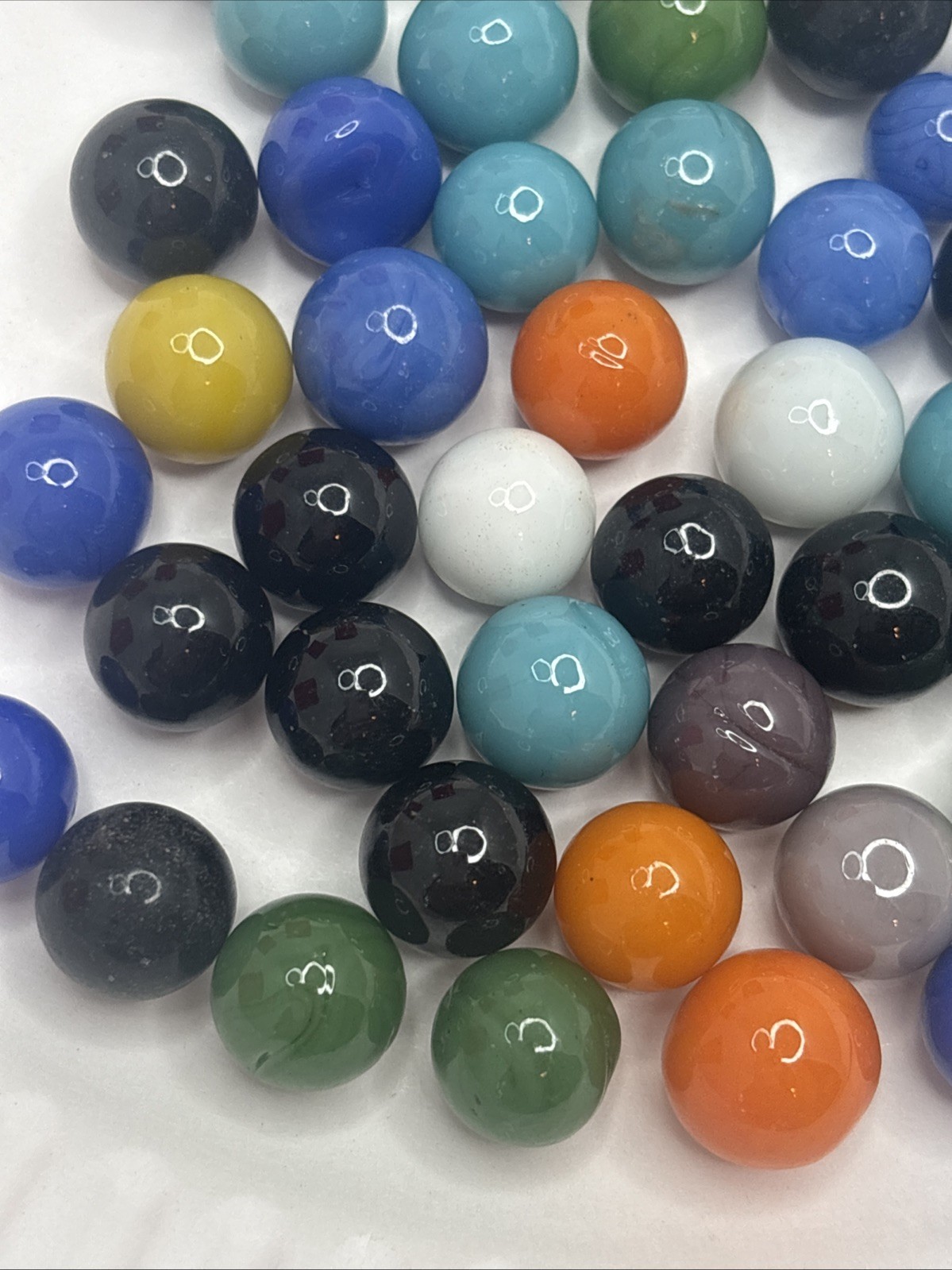 Vintage Bright Color Glass Marbles Lot of 50 Peewee Size