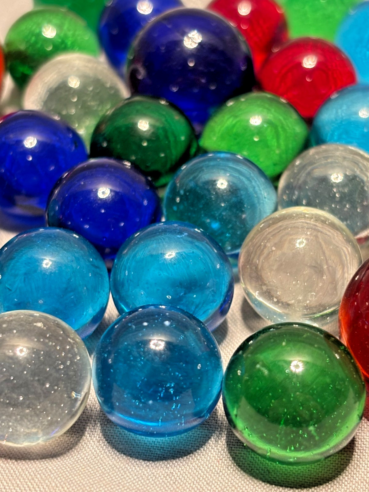 Lot of Mixed Crystal Sphere Beads Glass Solid Balls Traditional Marbles