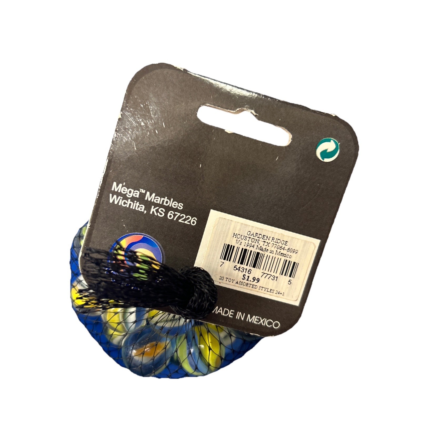Cat’s Eye Mega Marbles Net Bag 24 Players 1 Shooter Retired Set