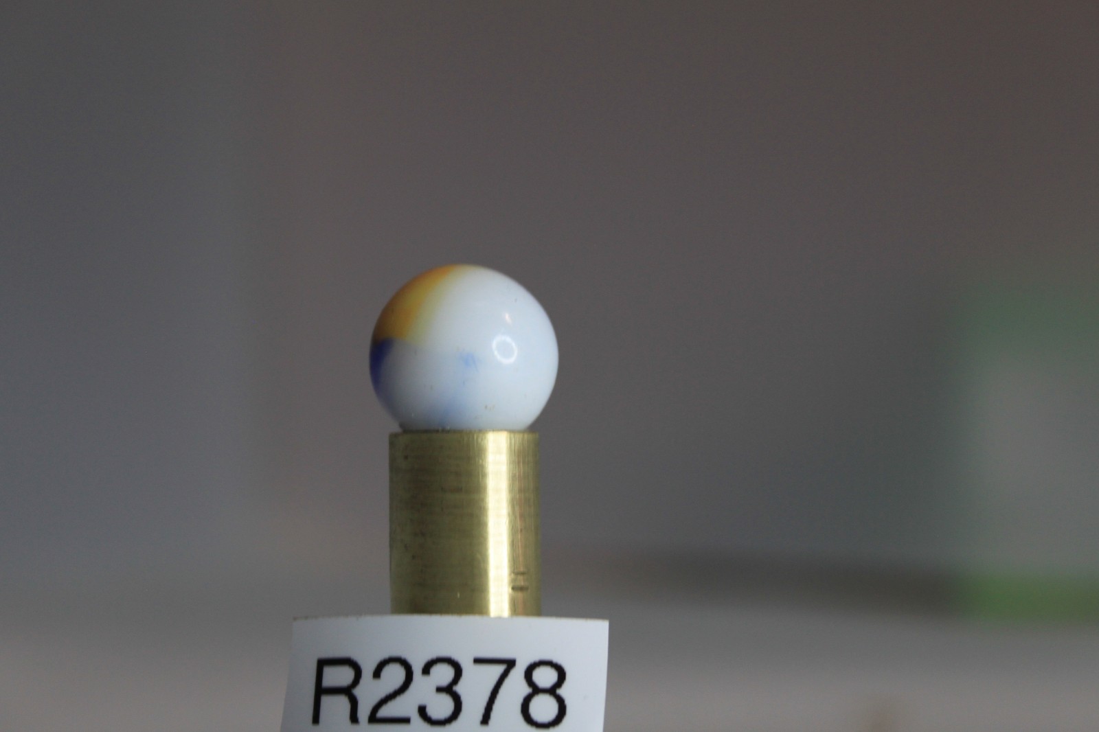 AKRO AGATE CORKSCREW SPIRAL BLUE RUST ORANGE OPAQUE WHITE 5/8″ MARBLE GLASS