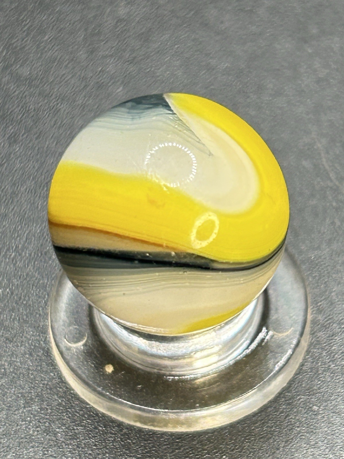 Vintage Akro Popeye Hybrid Marble Red Yellow Blue Gray 0.629 Slight UV