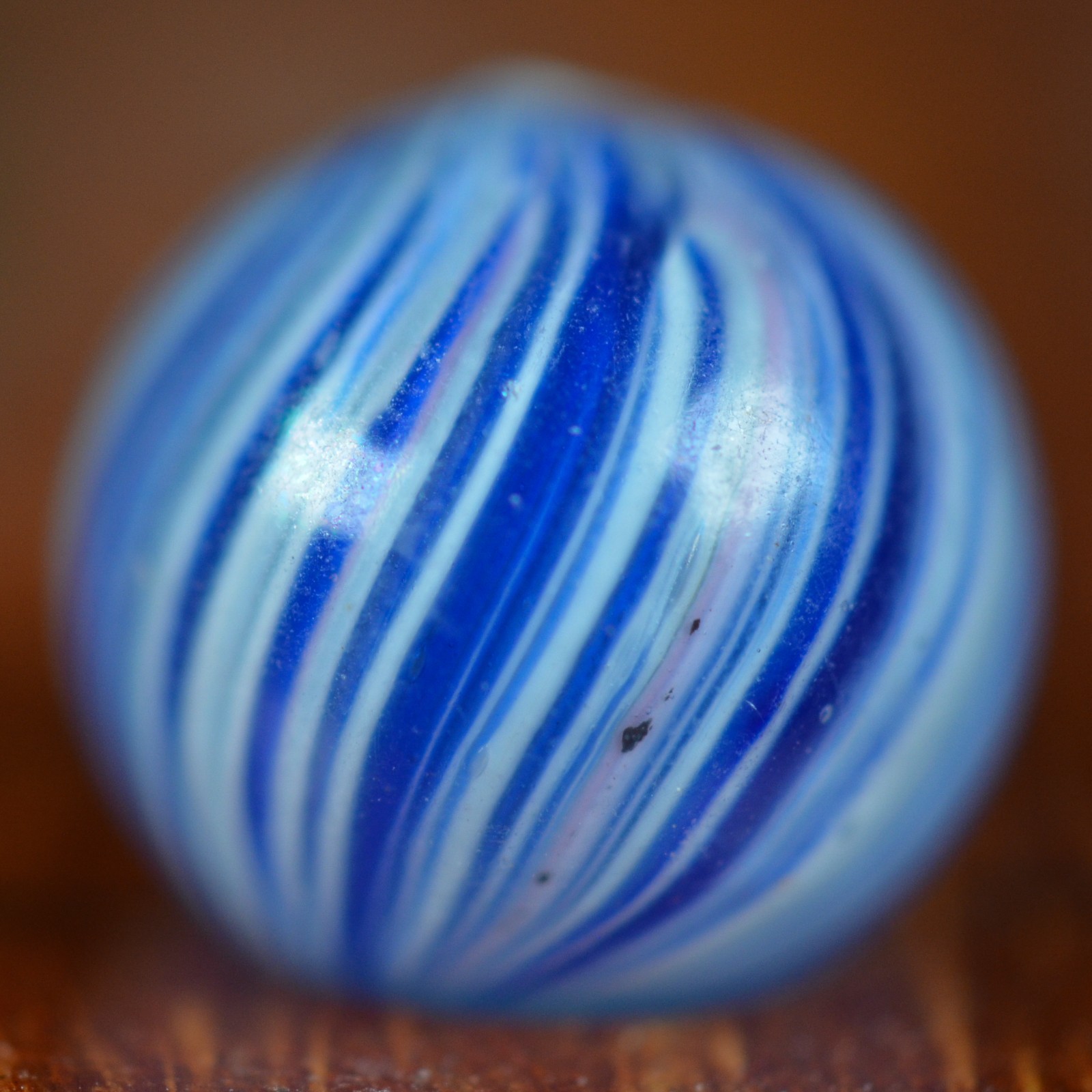 Handmade Blue Onionskin Marble, 0.55 inch, Mint, Germany, 1860-1920, S1588