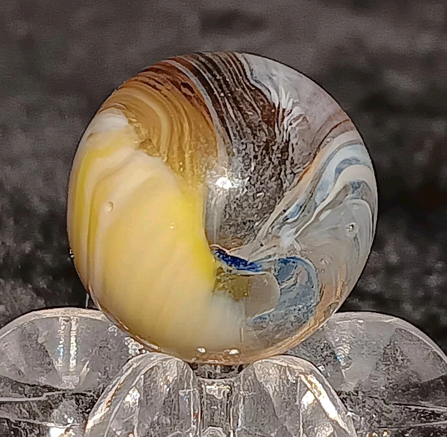 Vintage Master Marble / Master Glass “HYBRID BRUSHED PATCH” Marble. .60″ Mint.
