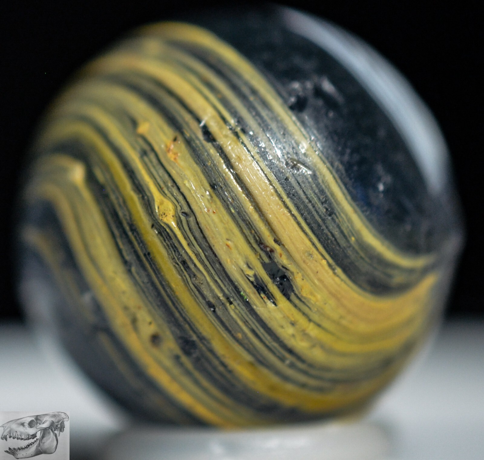 Handmade Indian Blue Maglite Marble, 11/16 in, Good+, Germany, 1860-1920, S1102